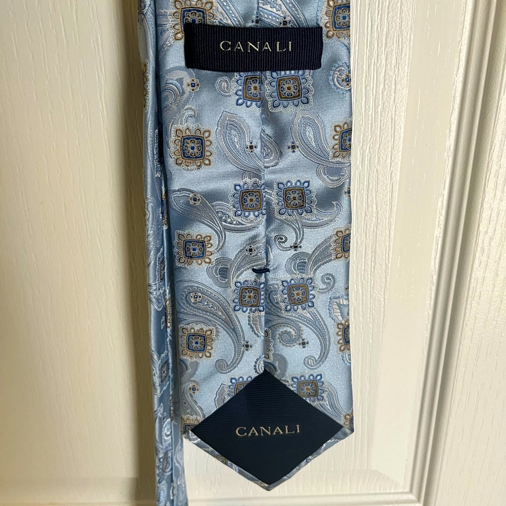 100% Silk Blue Canali Tie